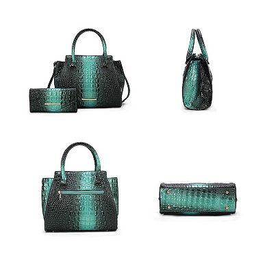 MKF Collection Bently Croc-Embossed Tote & Wallet Set by Mia K.