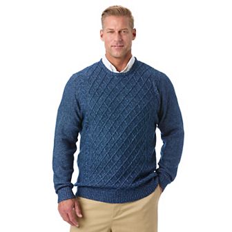KingSize Men's Big & Tall Soft Cable Knit Crewneck Sweater