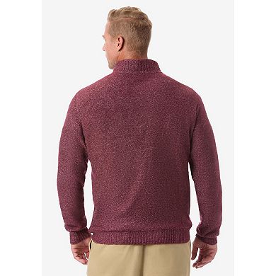 KingSize Men's Big & Tall Soft Cable Knit 1/4 Zip Sweater