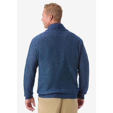 KingSize Men's Big & Tall Soft Cable Knit Shawl Collar Cardigan