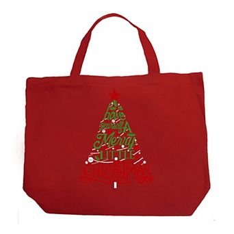 Have Yourself A Merry Little Christmas - Large Word Art Tote Bag