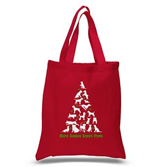 Here Comes Santa Paws - Small Word Art Tote Bag