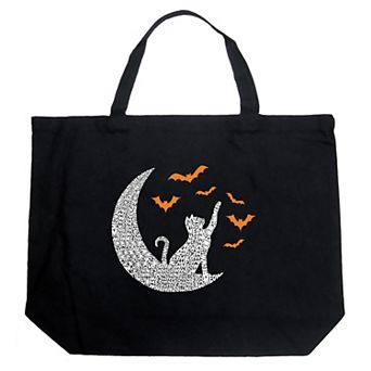 Lunar Bats - Large Word Art Tote Bag
