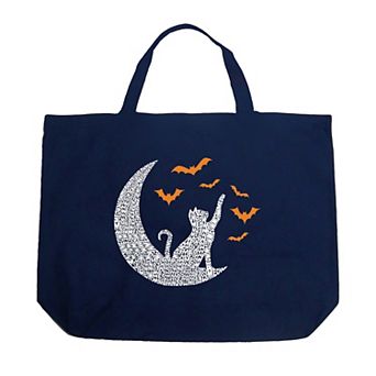 Lunar Bats - Large Word Art Tote Bag