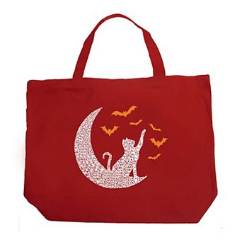 Lunar Bats - Large Word Art Tote Bag