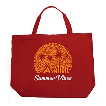 Summer Vibes - Large Word Art Tote Bag