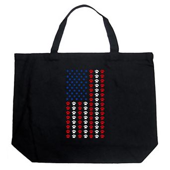 Paws Flag - Large Word Art Tote Bag