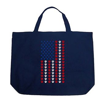 Paws Flag - Large Word Art Tote Bag
