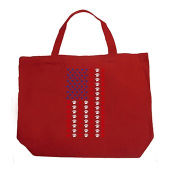 Paws Flag - Large Word Art Tote Bag