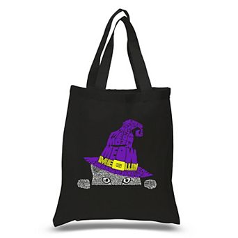 Peeking Witch Cat - Small Word Art Tote Bag