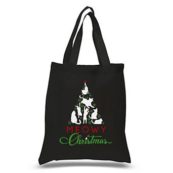 Meowy Christmas Tree - Small Word Art Tote Bag