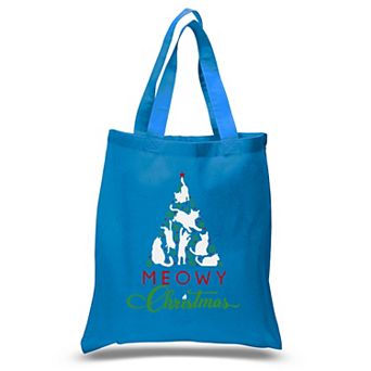 Meowy Christmas Tree - Small Word Art Tote Bag