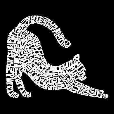 Stretching Cat - Large Word Art Tote Bag