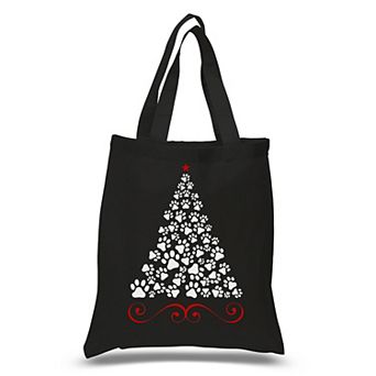 Paw Christmas Tree - Small Word Art Tote Bag
