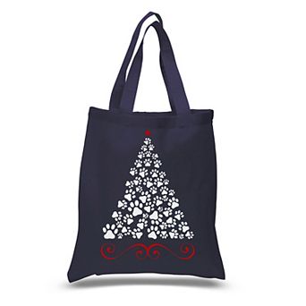 Paw Christmas Tree - Small Word Art Tote Bag