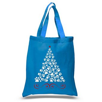 Paw Christmas Tree - Small Word Art Tote Bag