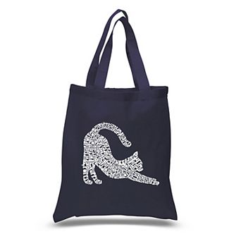 Stretching Cat - Small Word Art Tote Bag