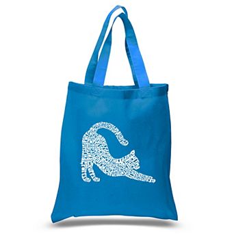 Stretching Cat - Small Word Art Tote Bag