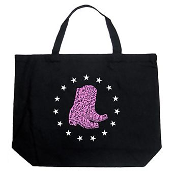 Cowgirl Boots - Large Word Art Tote Bag