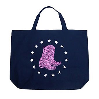 Cowgirl Boots - Large Word Art Tote Bag