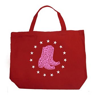 Cowgirl Boots - Large Word Art Tote Bag