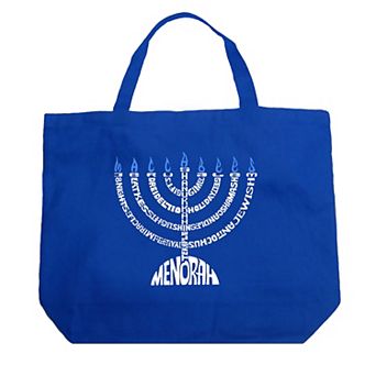 Menorah - Large Word Art Tote Bag