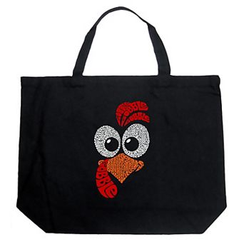 Turkey Face - Large Word Art Tote Bag
