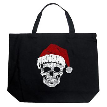 Santa Skull - Large Word Art Tote Bag