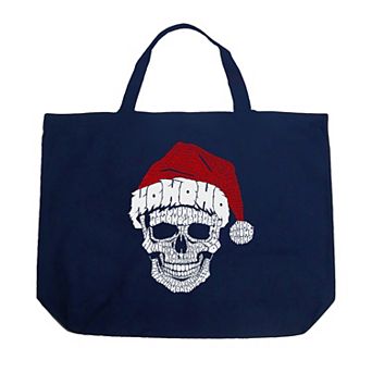 Santa Skull - Large Word Art Tote Bag