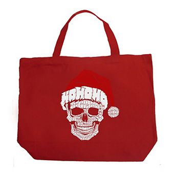 Santa Skull - Large Word Art Tote Bag