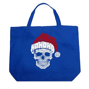 Santa Skull - Large Word Art Tote Bag
