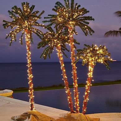BrylaneHome 6'H Pre-Lit 3-Branch Palm Tree