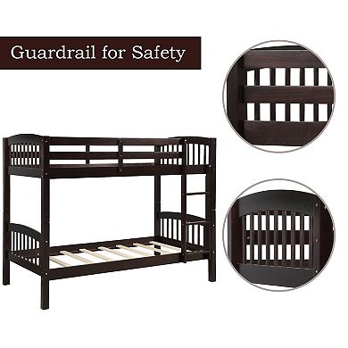 Merax Twin Over Twin Bunk Bed With Ladder