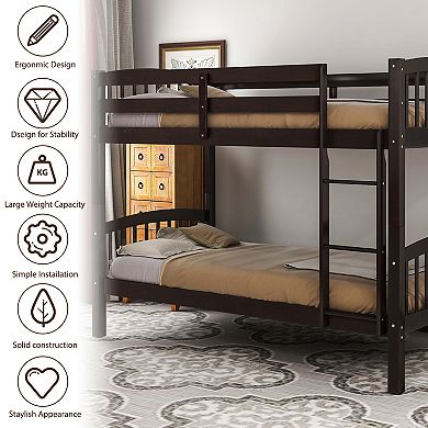 Merax Twin Over Twin Bunk Bed With Ladder