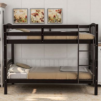 Merax Twin Over Twin Bunk Bed With Ladder