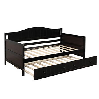 Merax Wooden Twin Size Daybed with Trundle Bed