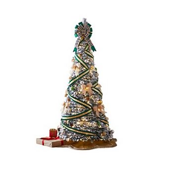 BrylaneHome 6Ft Pre-Lit Flocked Pop-Up Tree