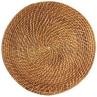 14 Inch Rattan Woven Circular Placemat in Brown