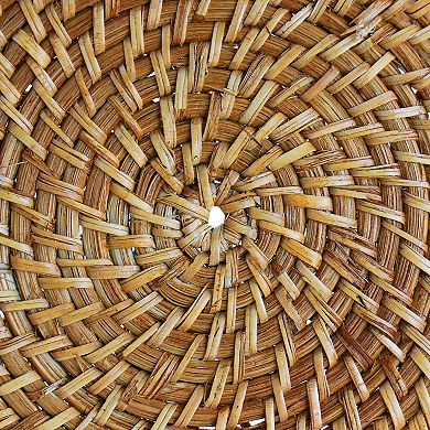 14 Inch Rattan Woven Circular Placemat in Brown
