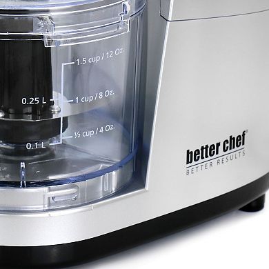 Better Chef 1.5 Cup Safety Lock Compact Chopper in Silver