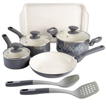 Spice By Tia Mowry 10 pc Ceramic Nonstick Aluminum Cookware Set