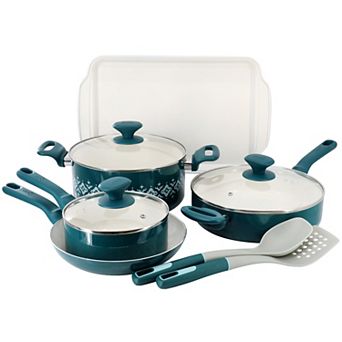 Spice By Tia Mowry 10 pc Ceramic Nonstick Aluminum Cookware Set