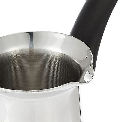 Korkmaz Orbit 8 Ounce Stainless Steel Turkish Coffee Pot in Silver