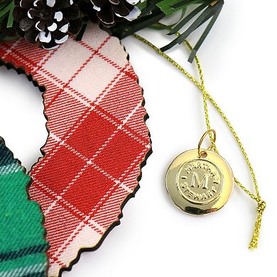 Holiday Wreath Ornament 4 Piece Set in Red and Green