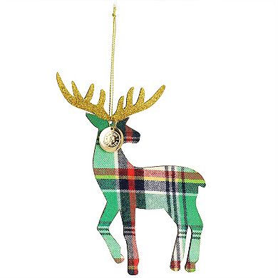 Holiday Reindeer Ornament 4 Piece Set in Red and Green