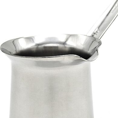 Korkmaz Classic 6 Ounce Stainless Steel Turkish Coffee Pot in Silver