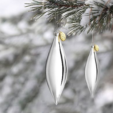Holiday Double Pointed 3 Piece Ornament Set in Silver