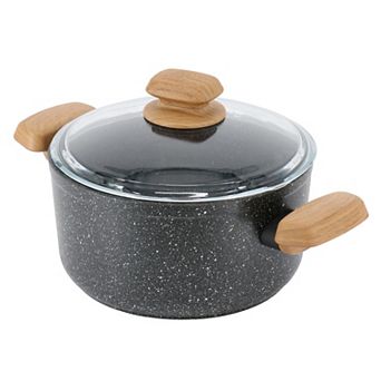 Korkmaz Montana 2 pc 3 Liter Aluminum Nonstick Casserole Dish with Lid and Faux Wood Handles