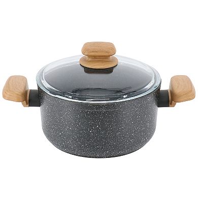 Korkmaz Montana 2 Piece 3 Liter Aluminum Nonstick Casserole Dish with Lid and Faux Wood Handles