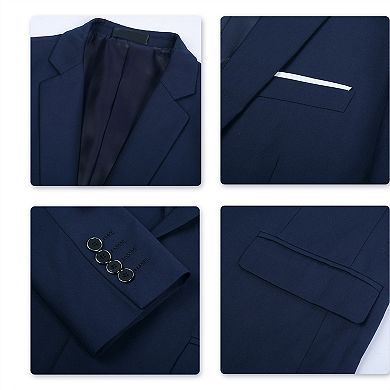 Men's Slim Fit 2 pc Suits One Button Blazer and Pants Set